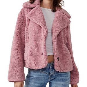 Free People Sherpa Joplin Jacket Small Pink